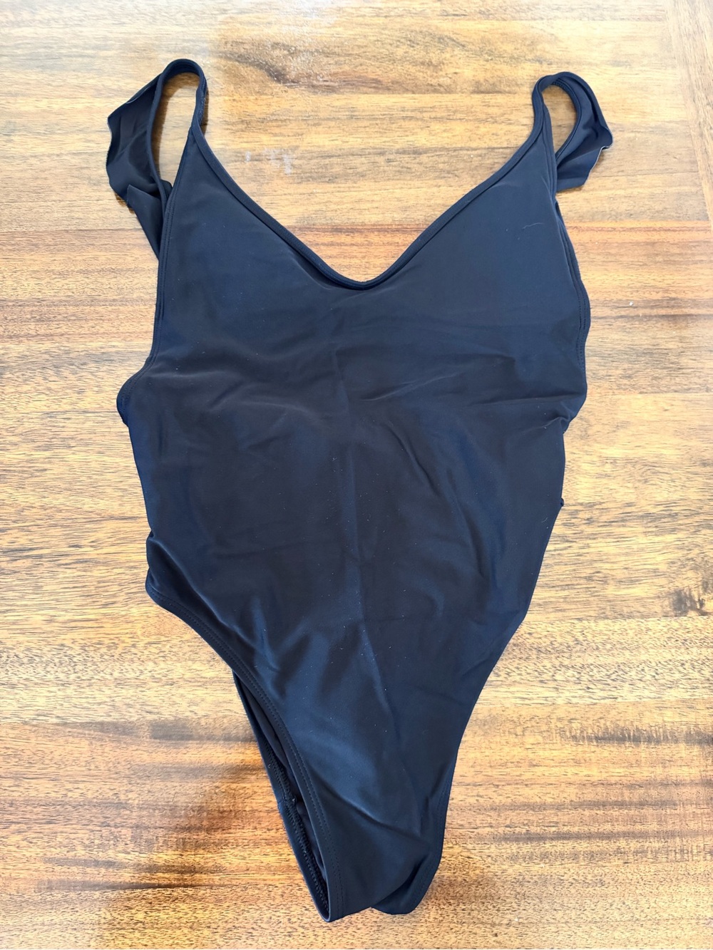 aerie Black One-Piece Swim Suit with ruffle details